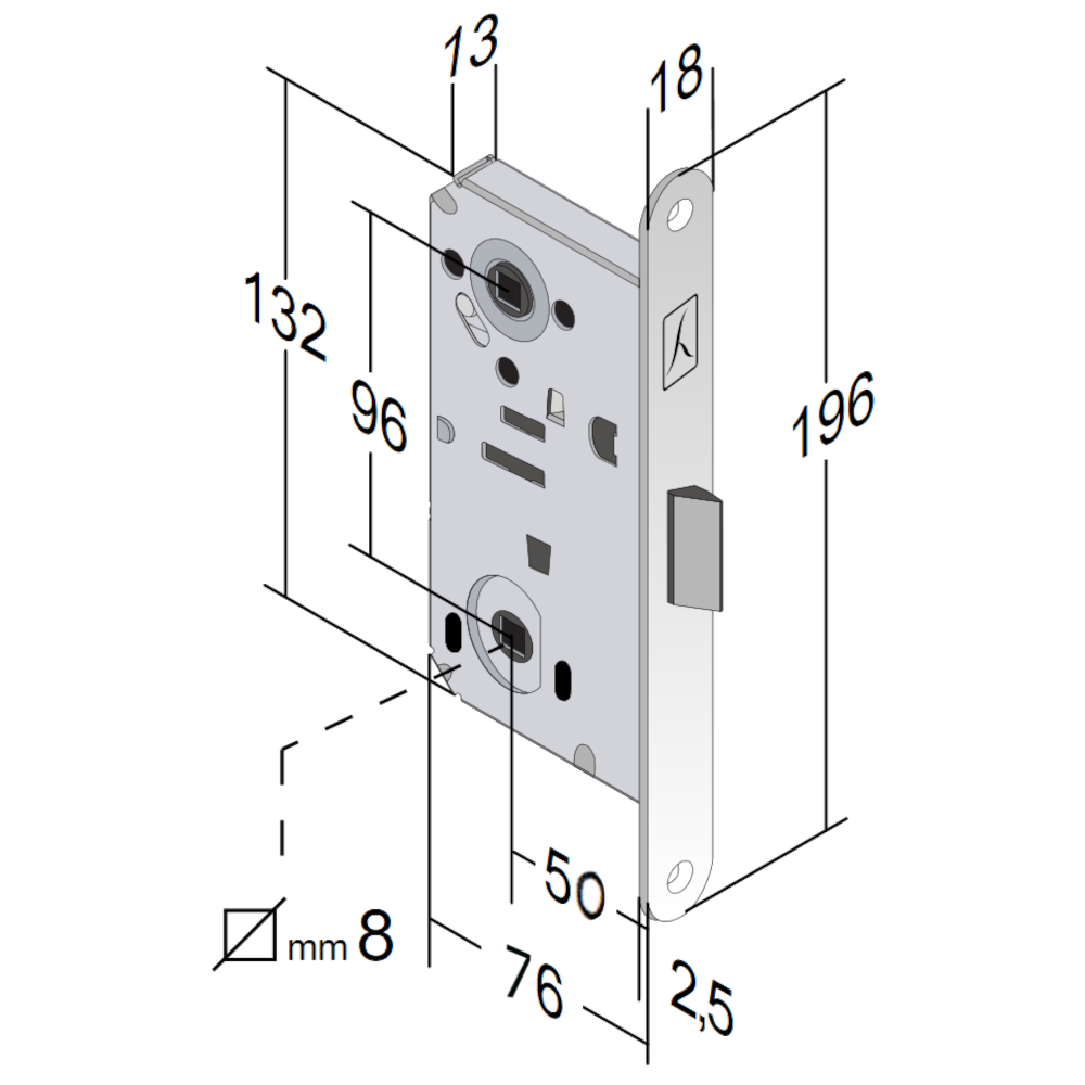 BONAITI SERRATURE Bitter NG A87 WC Mechanical Lock