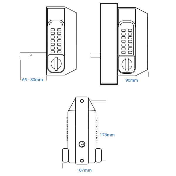BORG LOCKS BL3130 ECP Knob Operated Marine Grade Metal Gate Double Digital Lock