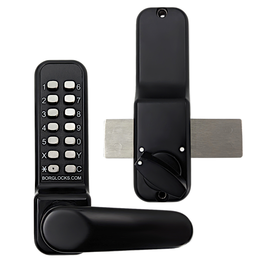 BORG LOCKS BL4305 ECP Marine Grade Black Digital Lock With Rim Deadbolt