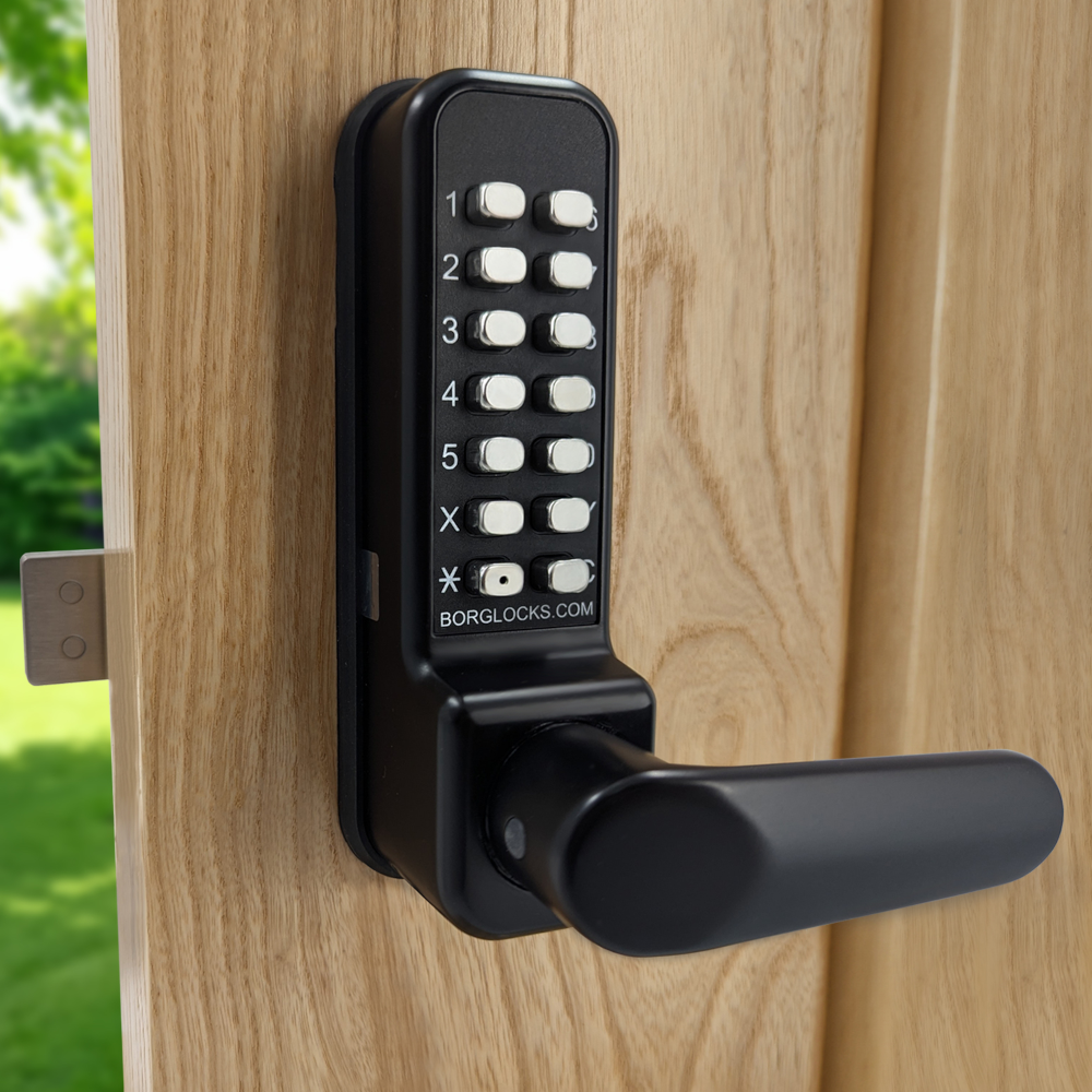 BORG LOCKS BL4305 ECP Marine Grade Black Digital Lock With Rim Deadbolt