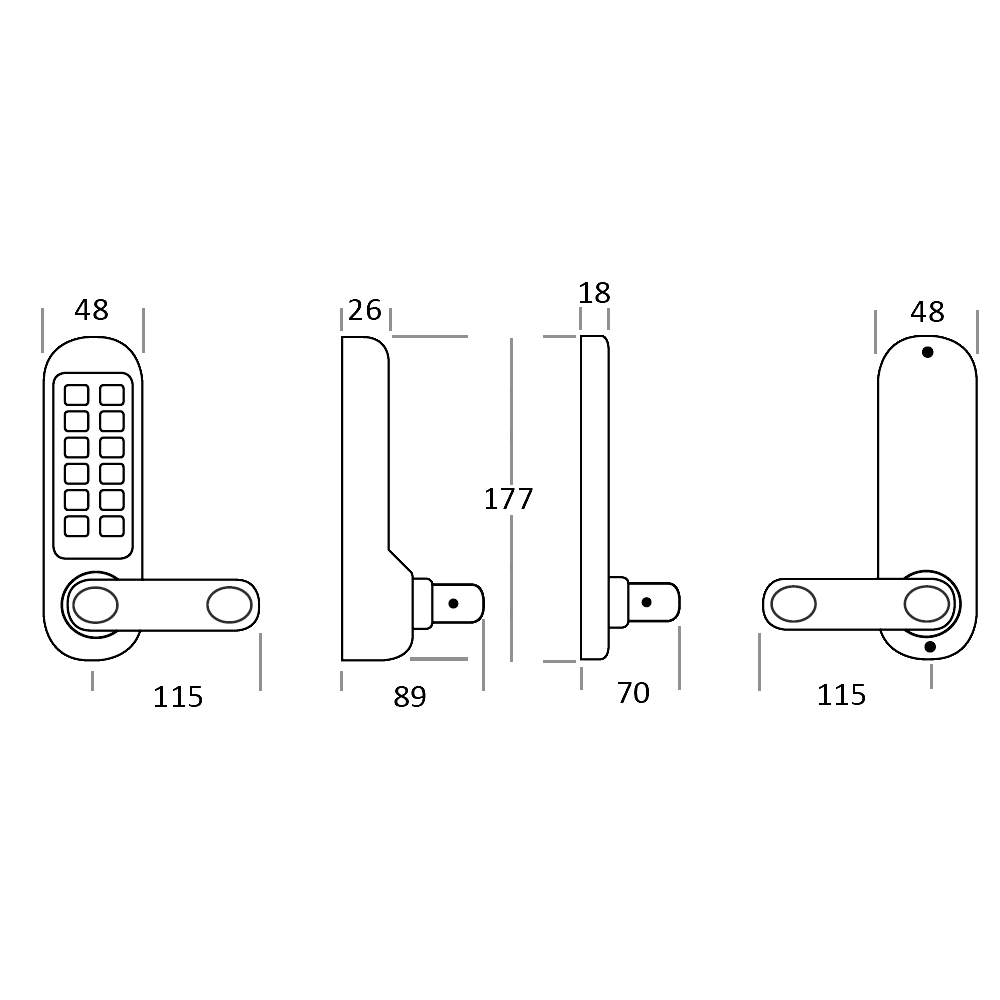 BORG LOCKS BL5003 FT Digital Lock With DIN Euro Profile 72mm Centres Sashlock Fire Rated BSEN1634-1