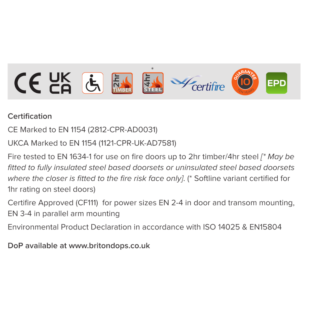 BRITON 1120B Size 2-4 Overhead Door Closer