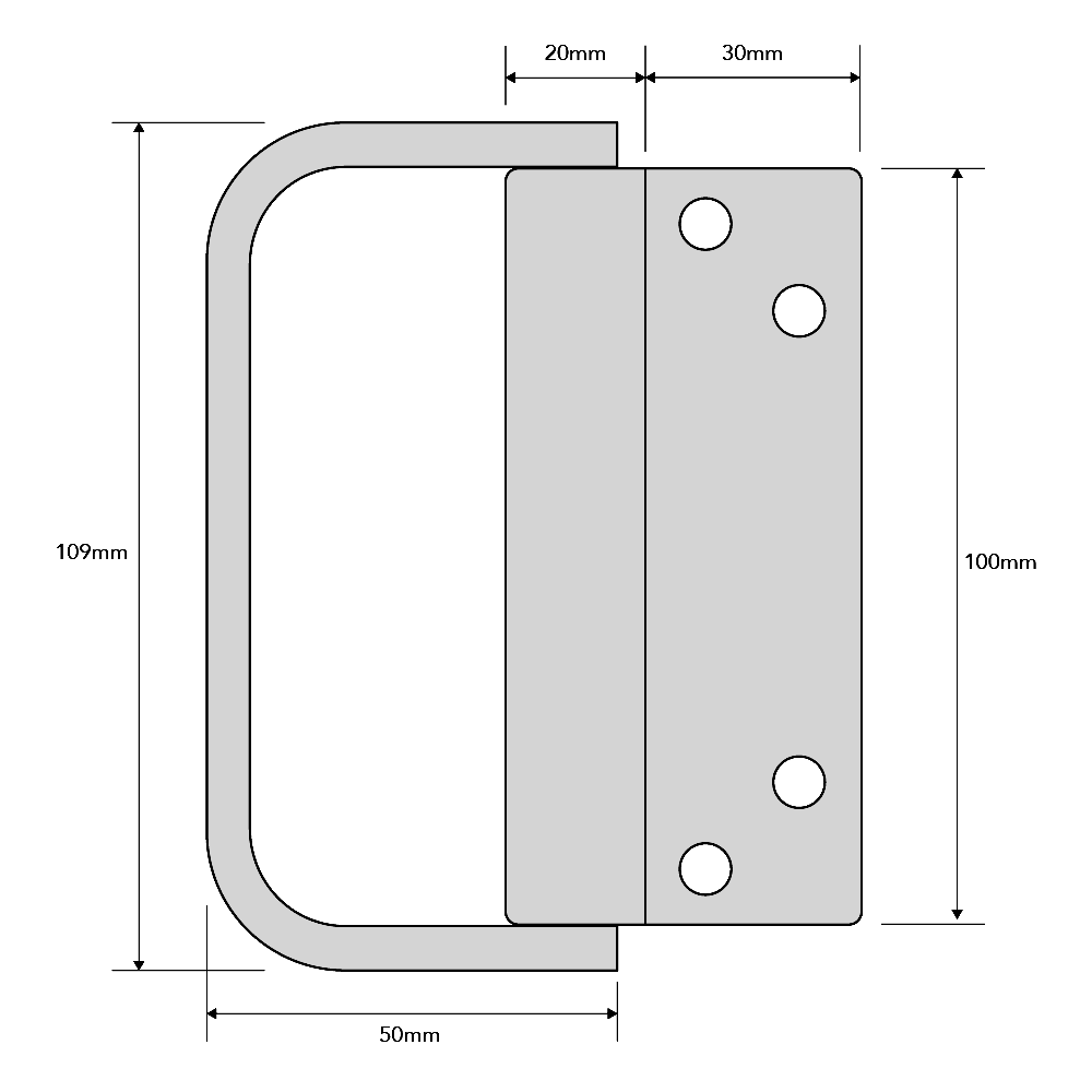 CENTOR Edge Mounting Pull Handle For E3 Bi-Fold Inward Opening Doors