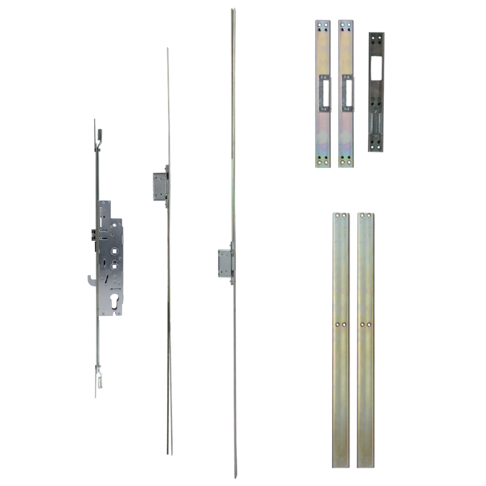 CHAMELEON Basics UPVC Repair Lock Twin Spindle Latch & Hookbolt 35/92 Twin Spindle - Silver