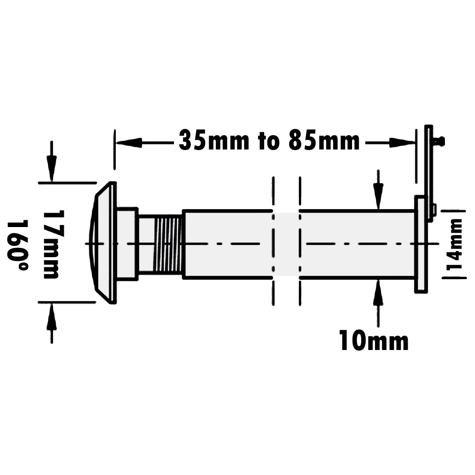 CHAMELEON Adaptable 160° Degree Door Viewer