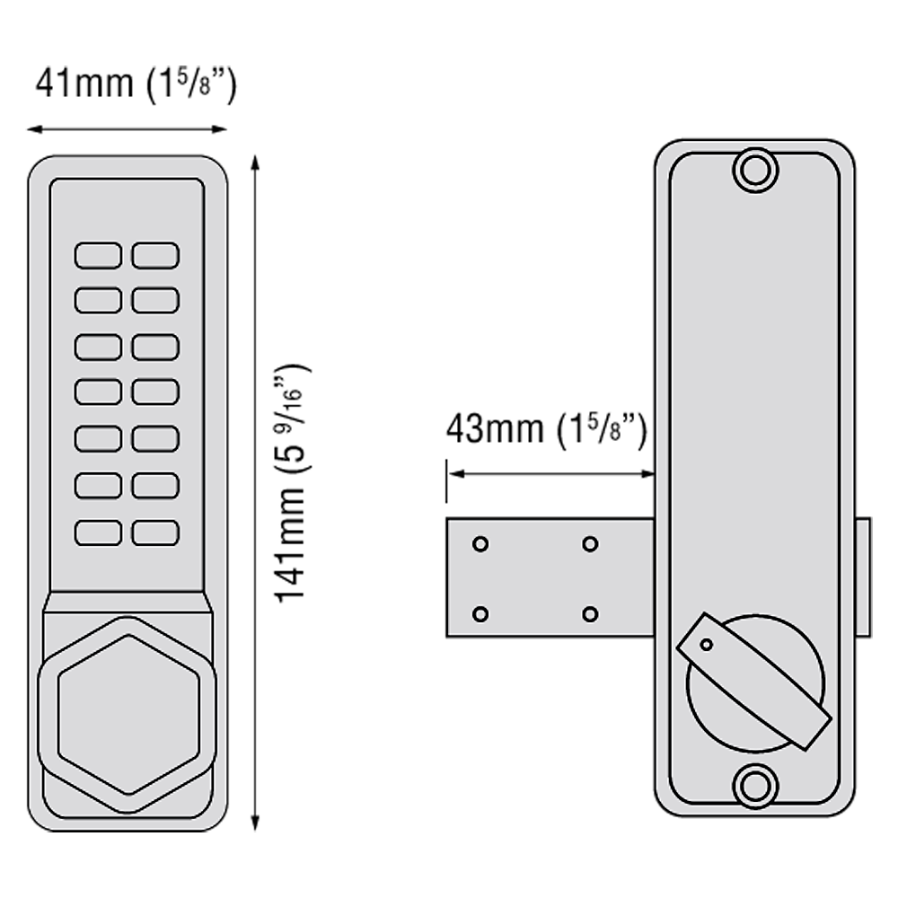 CL0200 Surface Deadbolt Marine By Codelocks Digital Lock