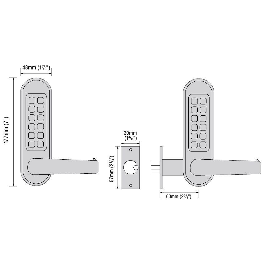 CL0510 Back To Back Marine By Codelocks Digital Lock