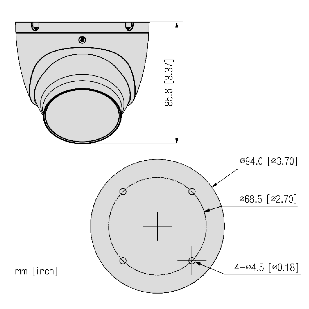 DAHUA IP Turret Dome (Eyeball) Entry Series Network Camera 12V DC