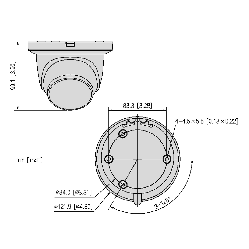 DAHUA IP Turret Dome 4MP WizSense Series 2 Network Camera 12V DC