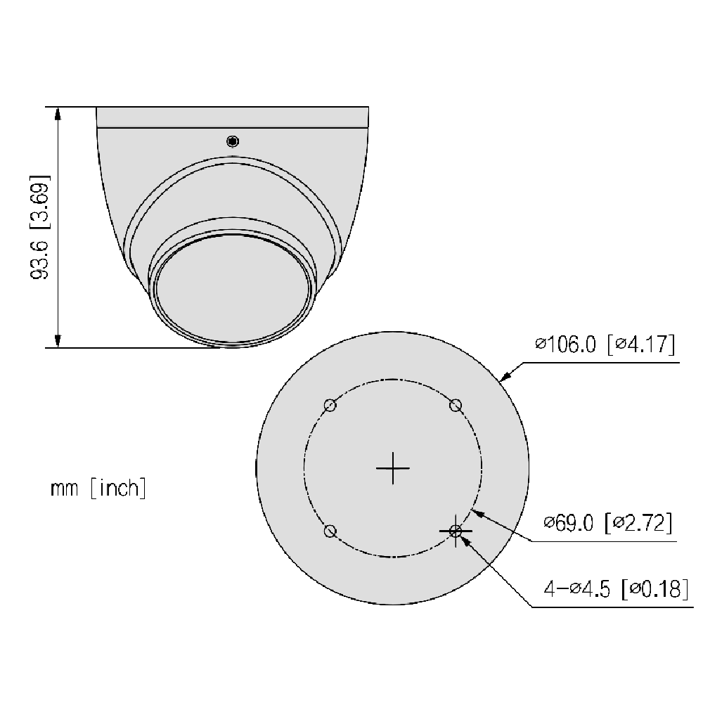 DAHUA IP Turret Dome (Eyeball) 5MP WizSense Series 3 Network Camera 50 Metre IR 12V DC