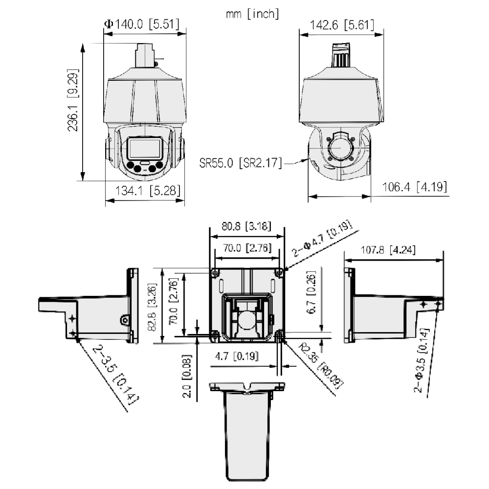 DAHUA IP PTZ WizSense 4MP Network TiOC Camera With 5 x Optical Zoom Active Deterrence 50 Metre IR 12V DC
