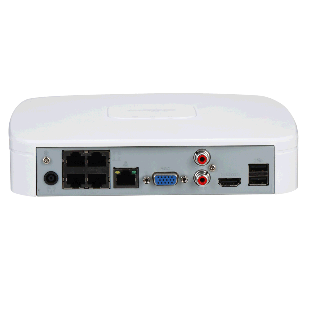 DAHUA NVR 4000 Series 4 Channel WizSense AI Smart Box 4 x POE, 80Mbps Incoming Bandwidth, 4K Output NVR4104-P-E1