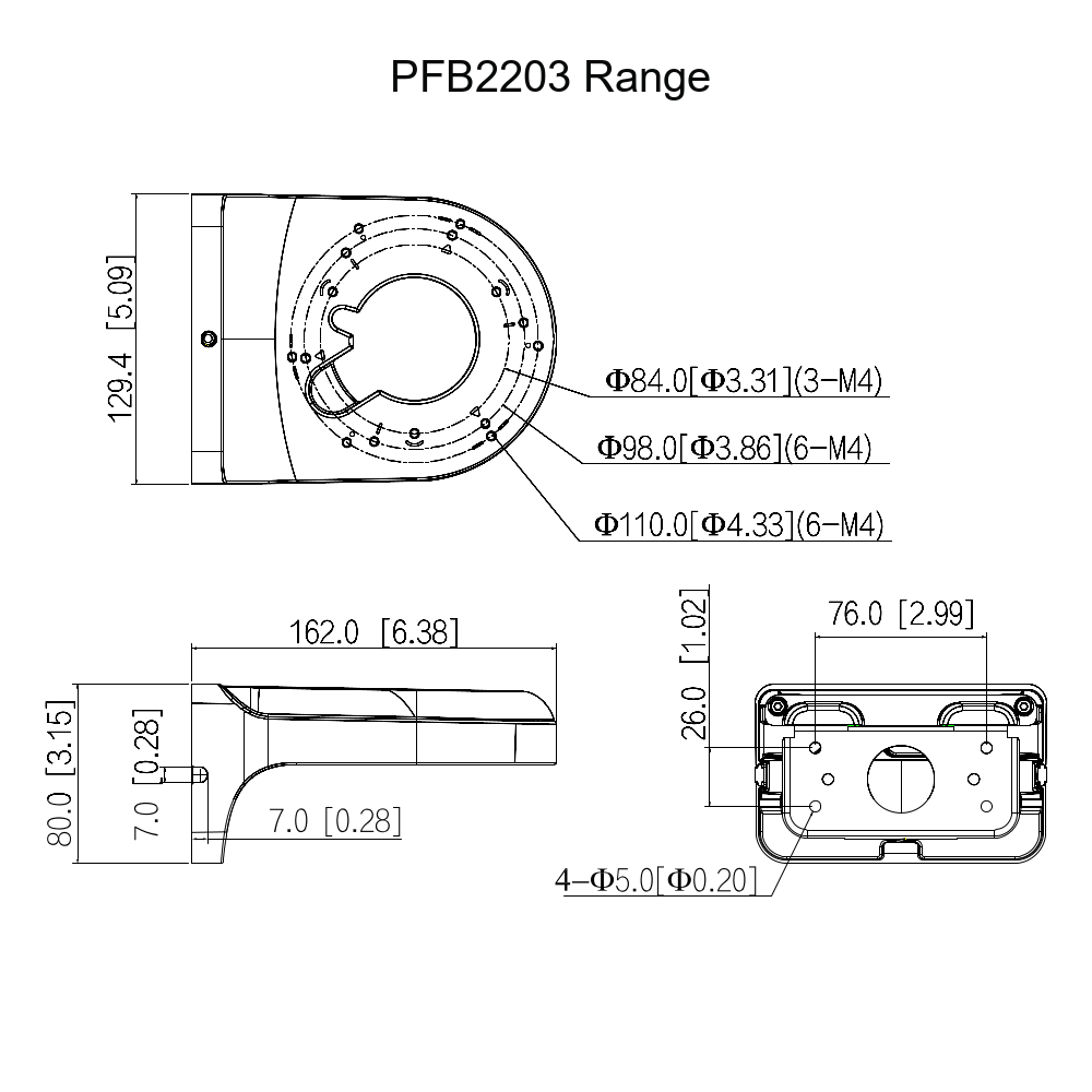DAHUA PFB205W-E Wall Mount Bracket