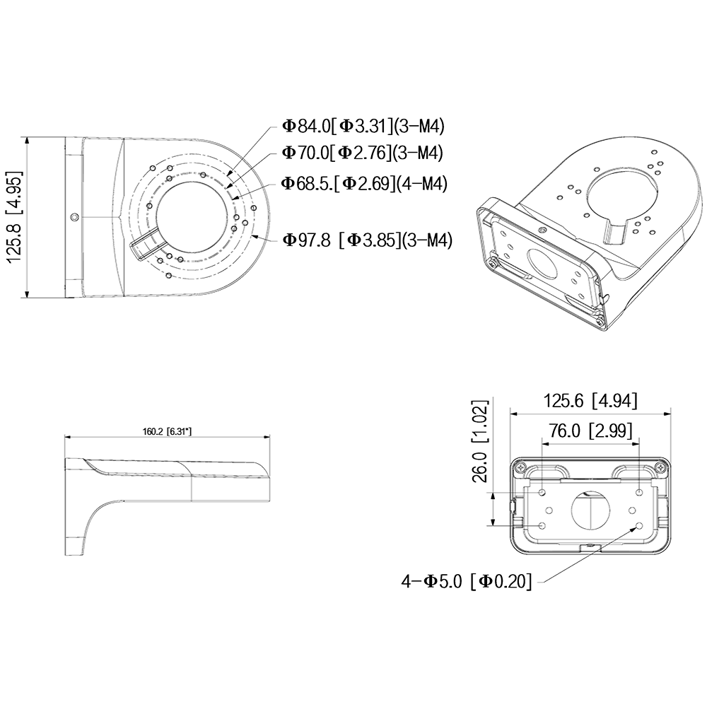 DAHUA PFB205W-E Wall Mount Bracket