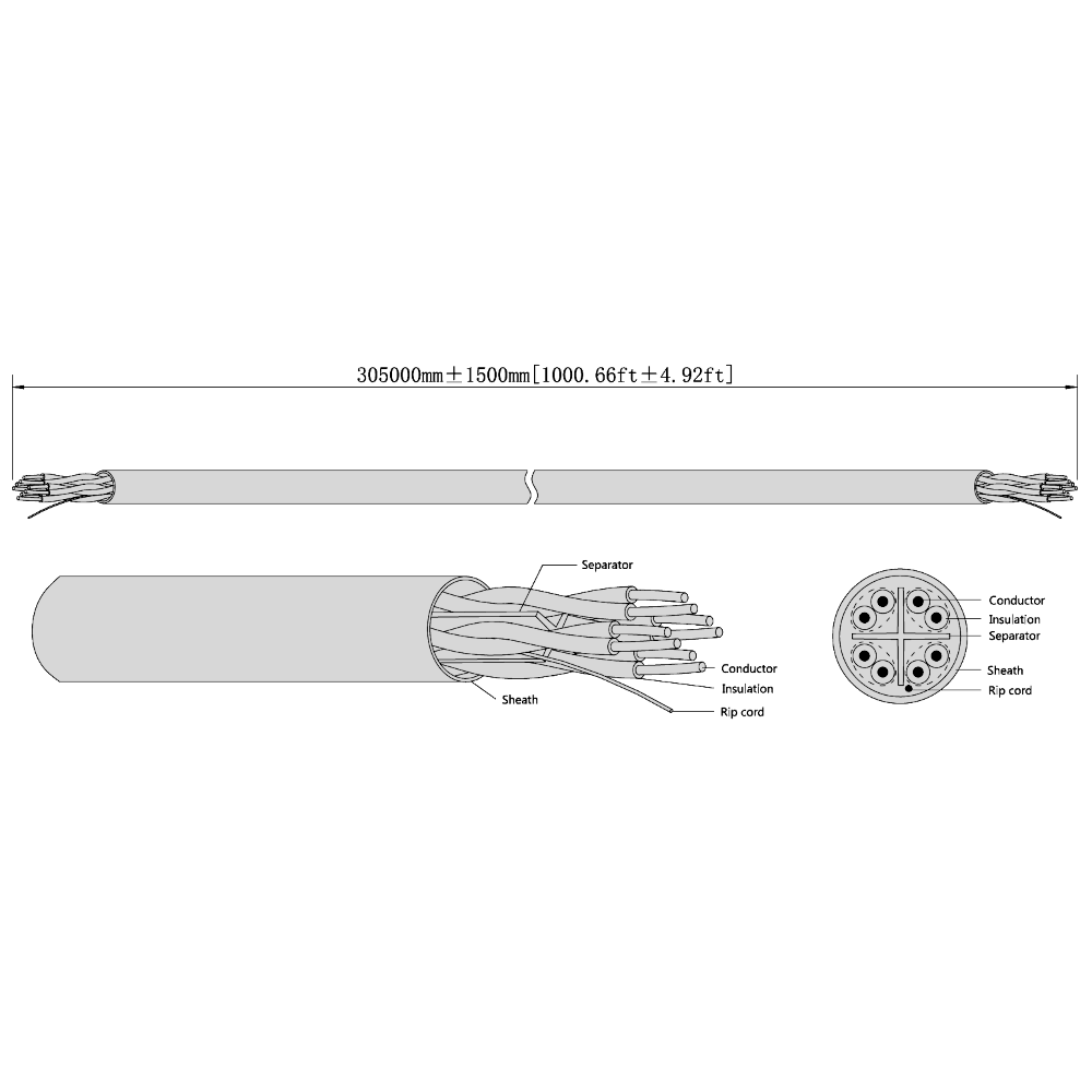 DAHUA UTP CAT6 Network Cable 305 Metre Box PFM923I-6UN-C
