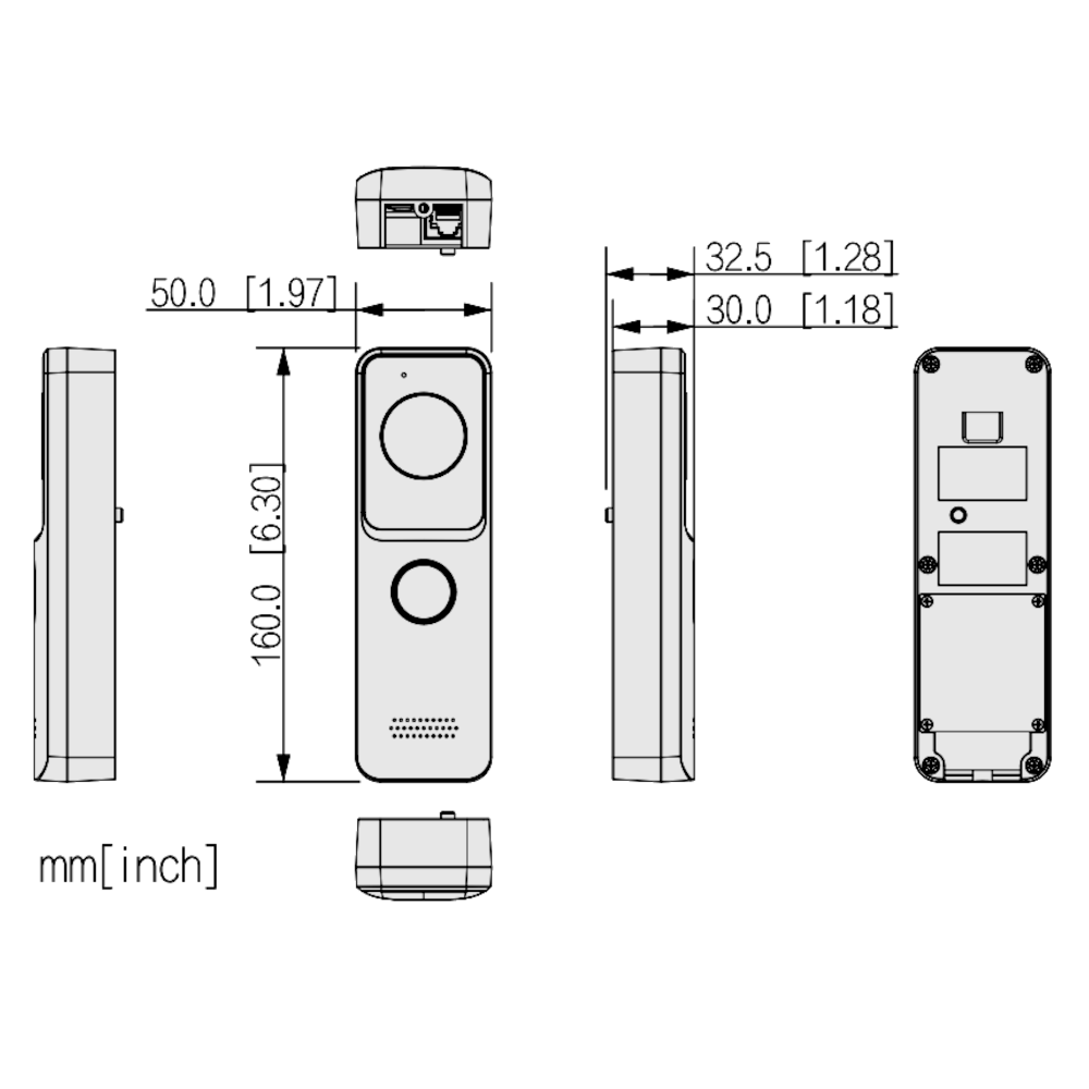 DAHUA Video Door Entry Slim Panel Wi-Fi Single Button 2MP Camera With Rainshield VTO2311R-WP
