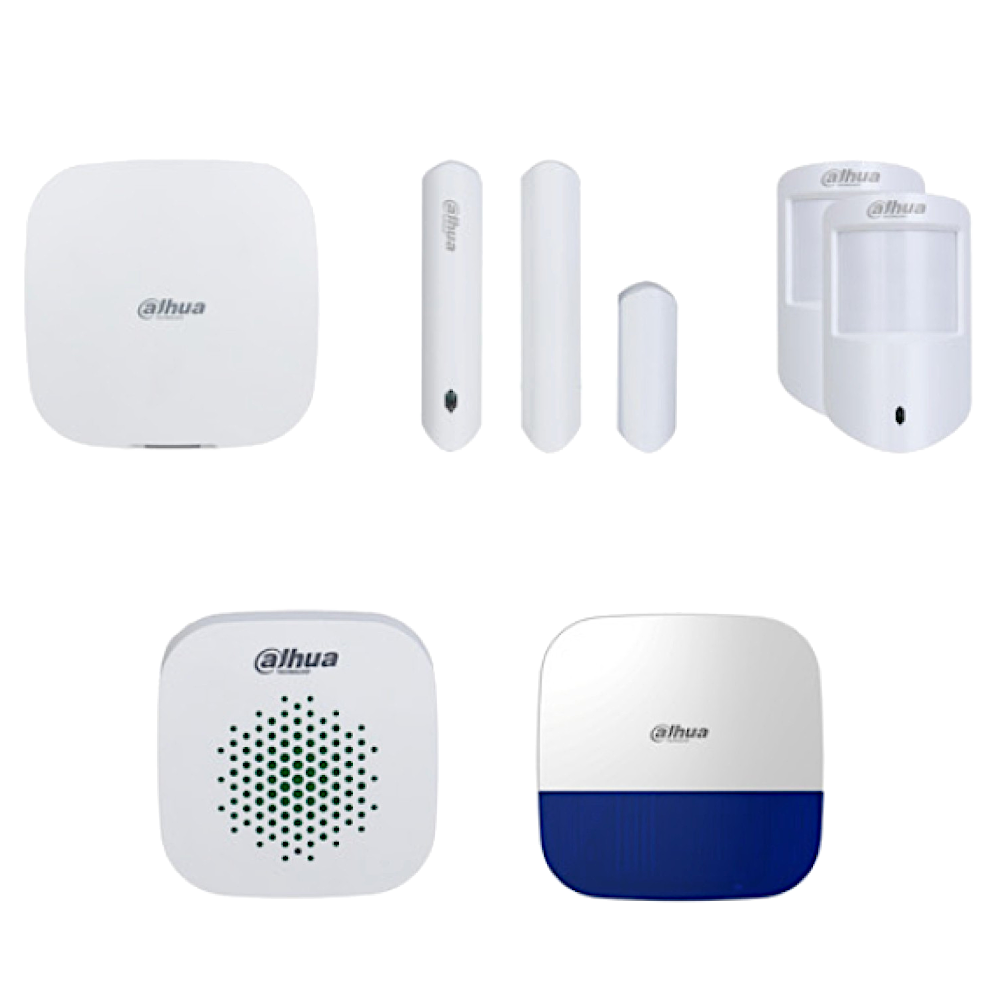 DAHUA Airshield Alarm Kit Including Hub, Internal Siren, External Siren, 2 x PIR and 1 x Magnetic Contact