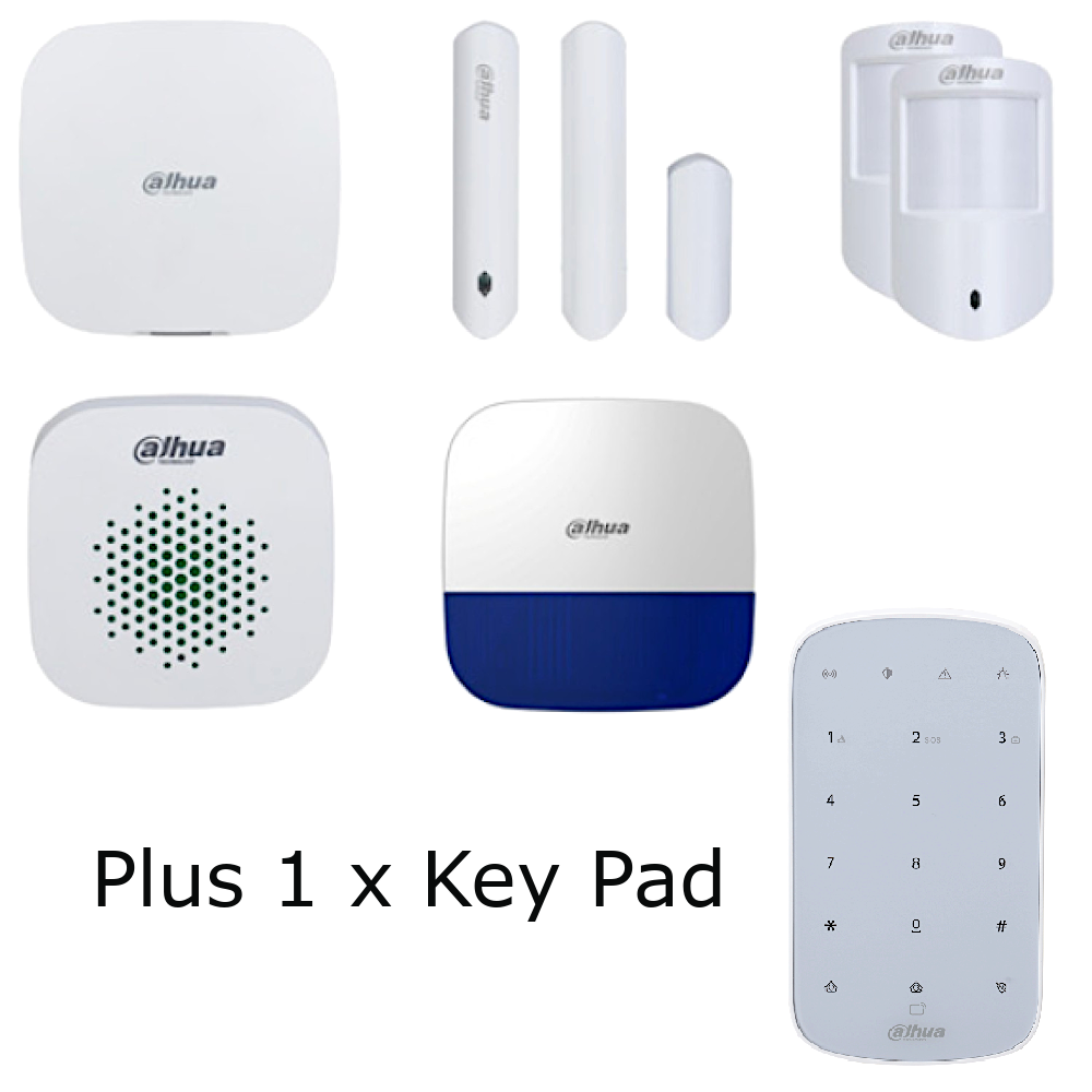 DAHUA Airshield Alarm Kit Including Hub, Internal Siren, External Siren, 2 x PIR and 1 x Magnetic Contact