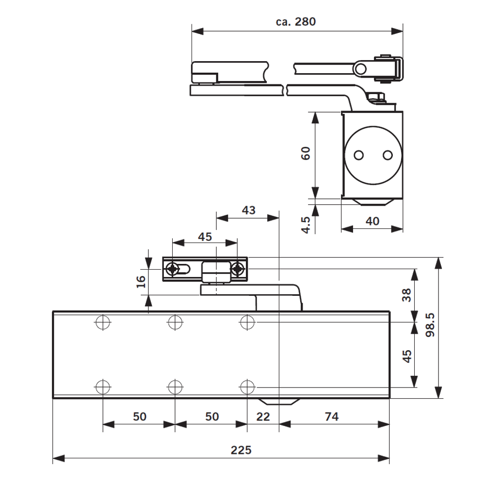 DORMAKABA TS73V Size 2-4 Overhead Door Closer
