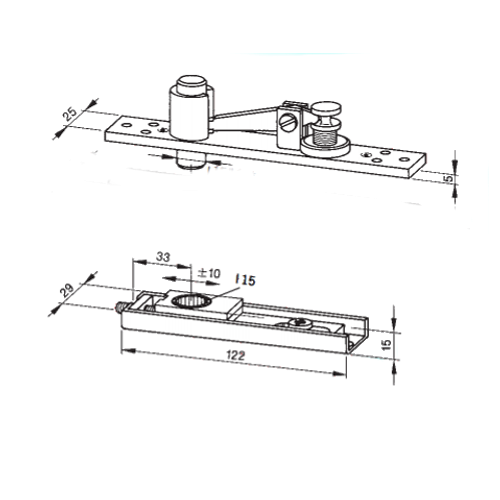 DORMAKABA 8066 Double Action Top Centre Complete Unit