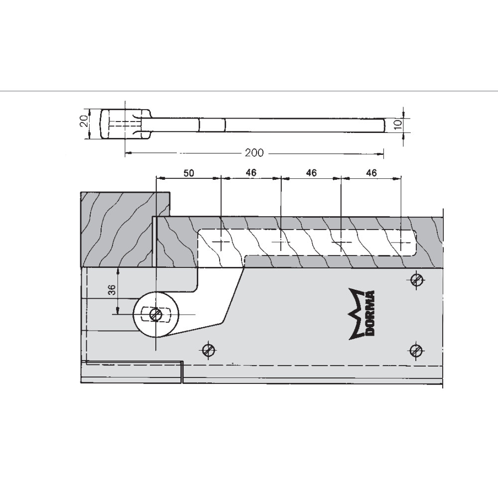 DORMAKABA 7411/56 Single Action Door Strap