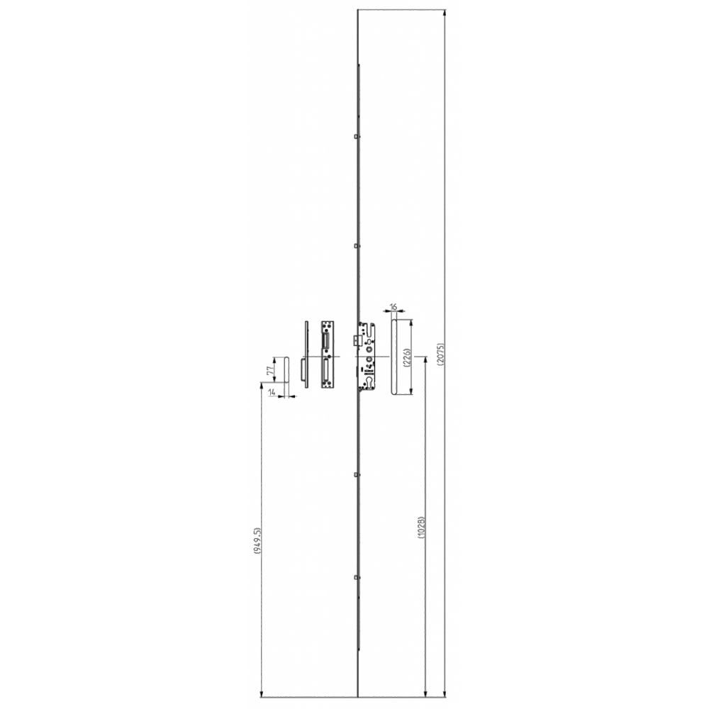 ELITE Standard Lever Operated Latch & Deadbolt Single Spindle - 4 Roller