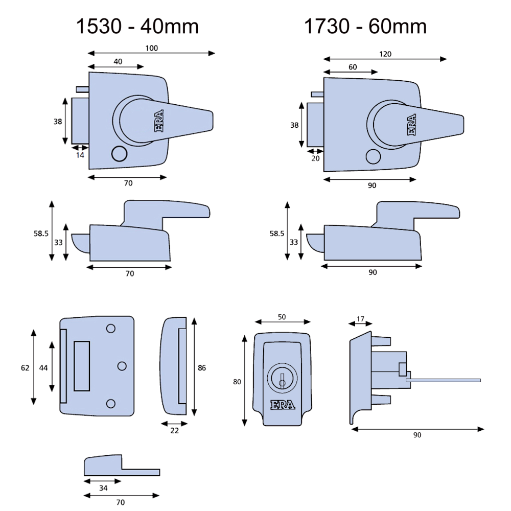ERA 1530 & 1730 BS8621:2004 Auto Deadlocking Escape Nightlatch
