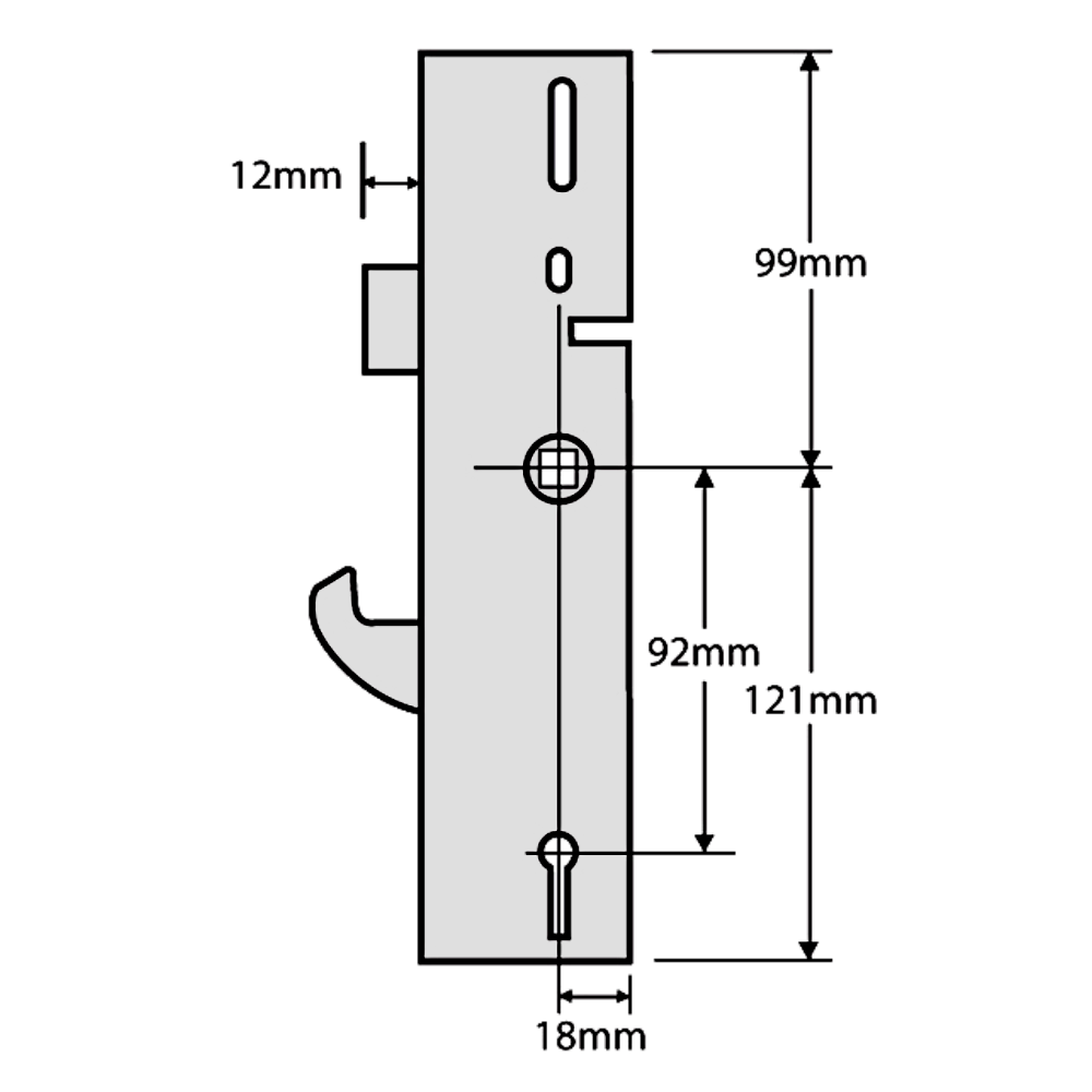 ERA Vectis Lever Operated Latch & Hookbolt Split Spindle - Centre Case
