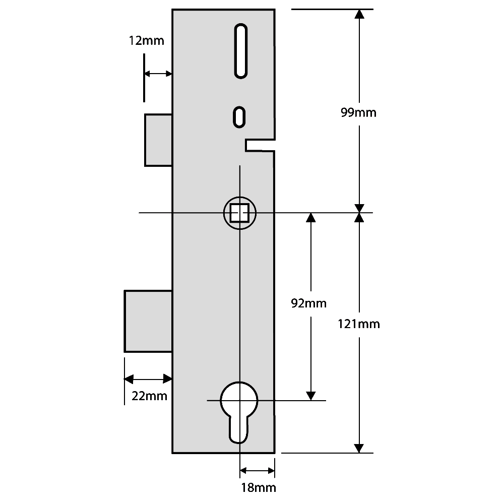 ERA Saracen Lever Operated Latch & Thin Deadbolt Split Spindle - Centre Case