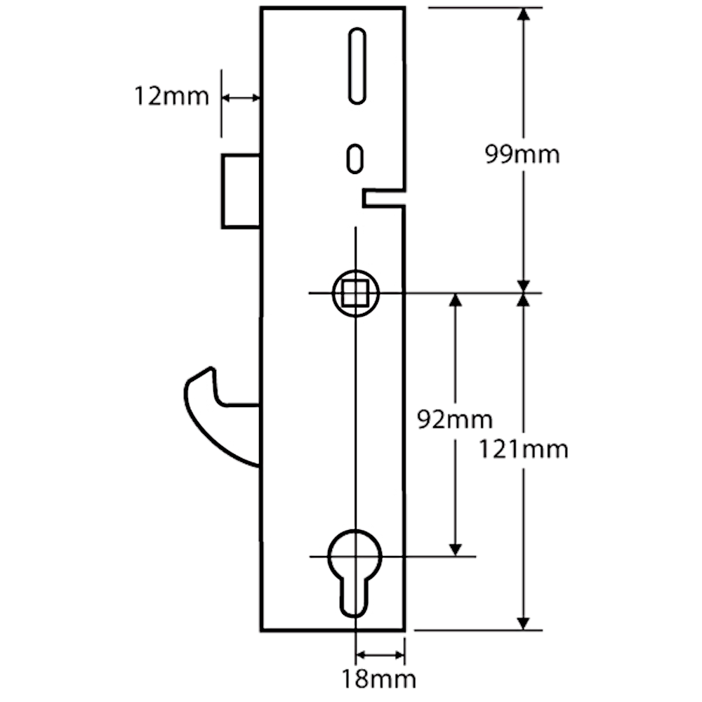 ERA Lever Operated Latch & Hookbolt Split Spindle - Centre Case