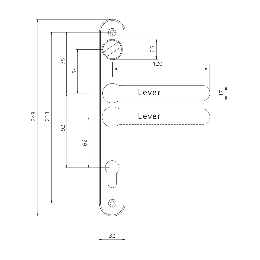 FAB & FIX Balmoral 92/62 Lever/Lever Snib UPVC Furniture