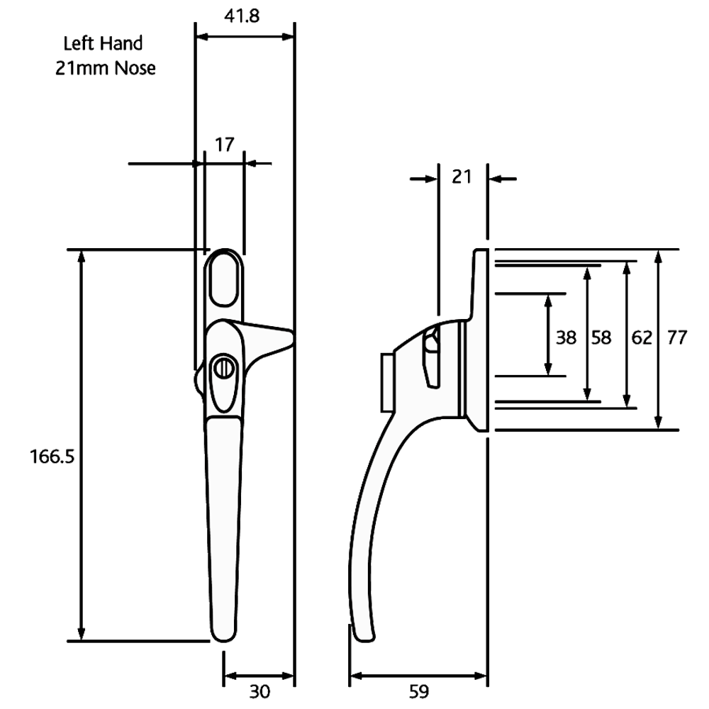 ERA Charisma Inline Cockspur Locking Espag Handle