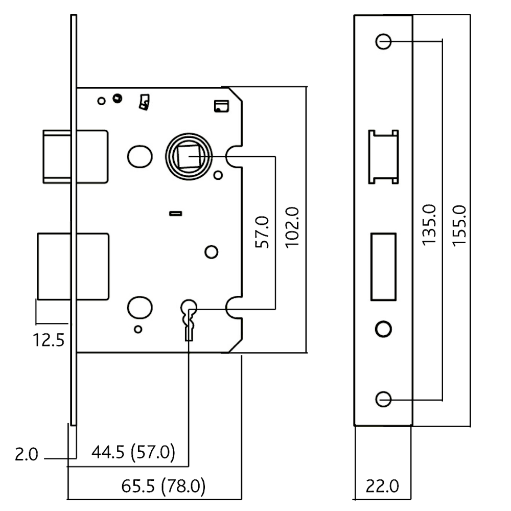 ERA Valiant 3 Lever Mortice Sashlock Square End