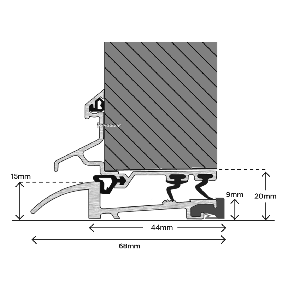 EXITEX MWK 20 Threshold Door Sill Inward Opening Part M Disabled 914mm