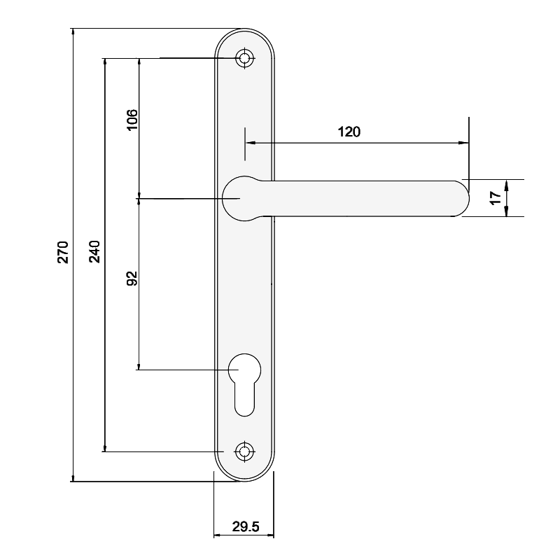 FAB & FIX Blenheim Inline Lever / Lever 92PZ