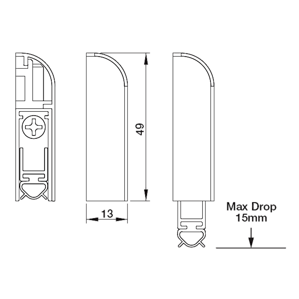 FIRESTOP Applic 38dB Automatic Drop Down Seal Face Fixed