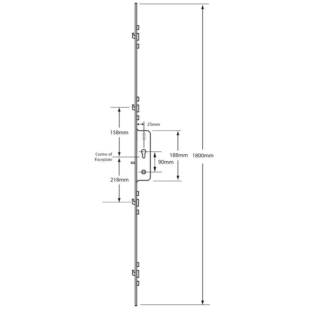 FUHR Patio Lock - 4 Hook