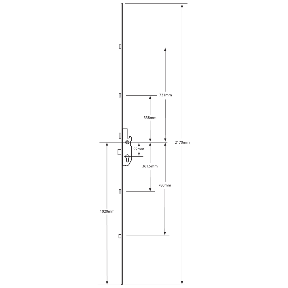 FUHR 855 Key Operated Latch & Deadbolt - 4 Roller