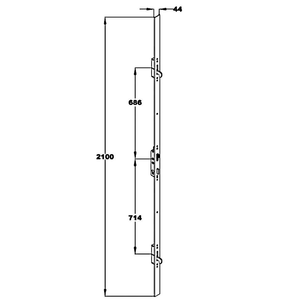 FULLEX Crimebeater 44mm Lever Operated Latch & Deadbolt Twin Spindle - 2 Hook