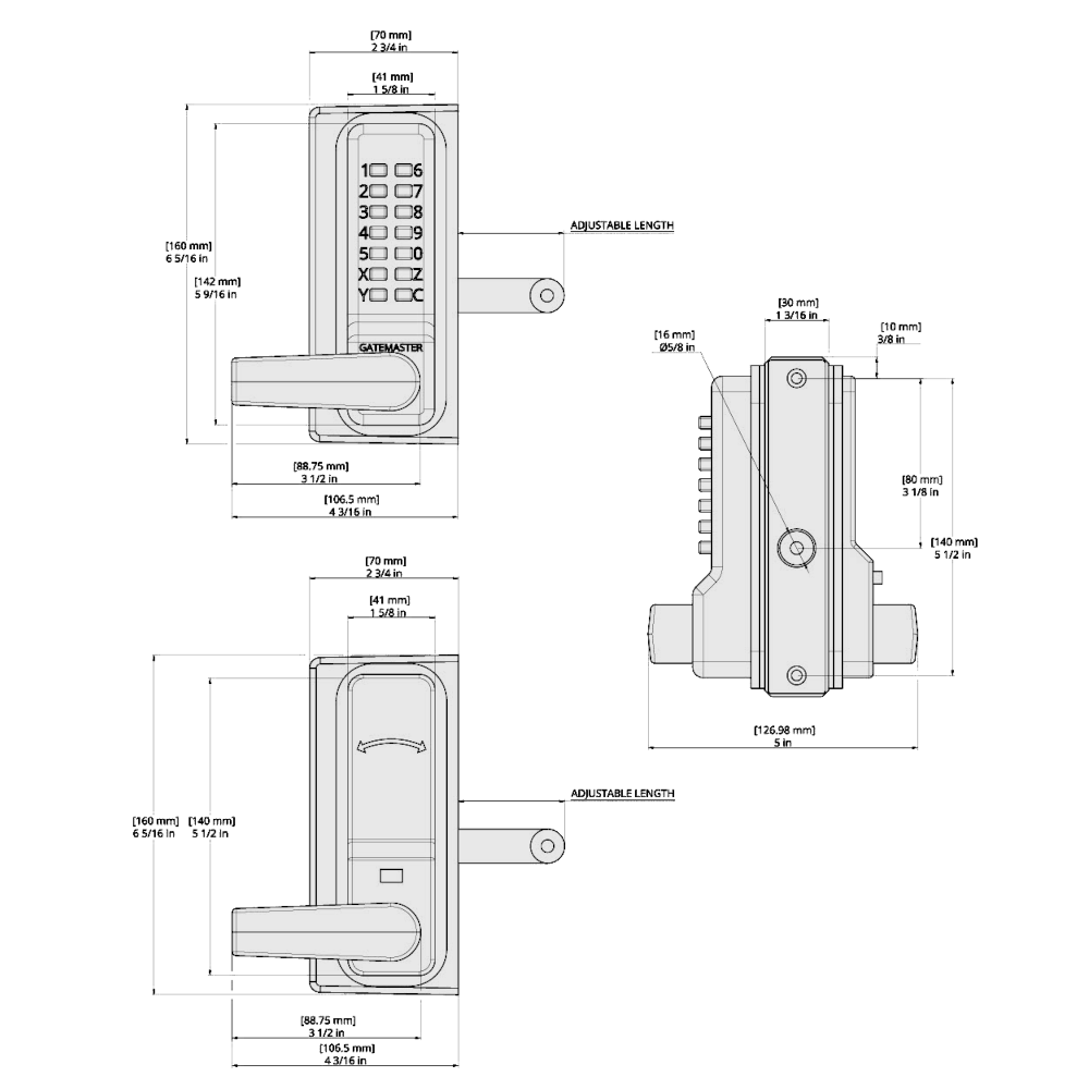 GATEMASTER RapidReset Superlock Digital Gatelock Single Sided Keypad