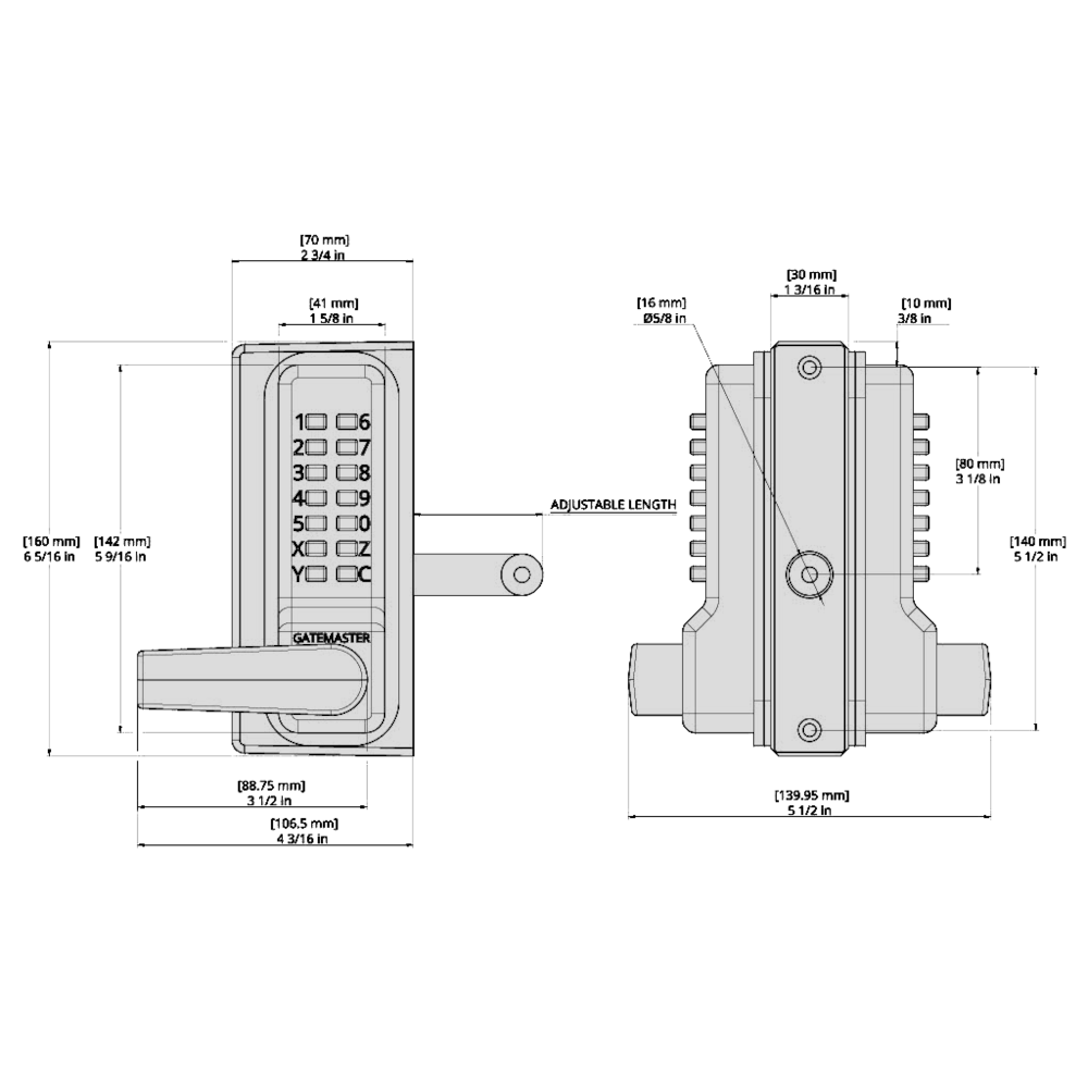 GATEMASTER RapidReset Superlock Digital Gatelock Double Sided Keypad