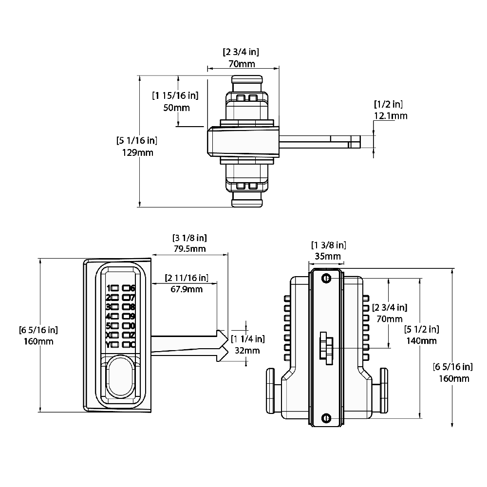 GATEMASTER SGLD (Handed) Double Sided Sliding Digital Gate Lock