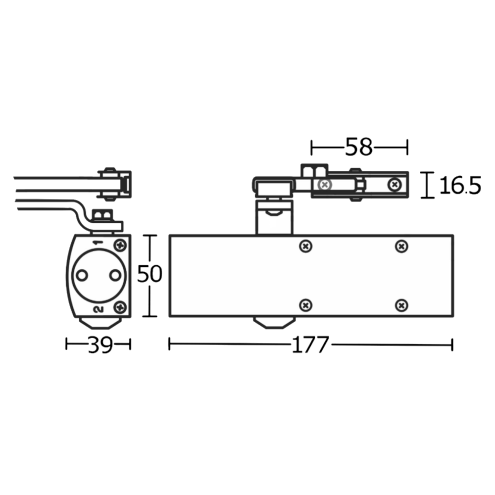 GEZE TS1500 Size 3-4 Overhead Door Closer