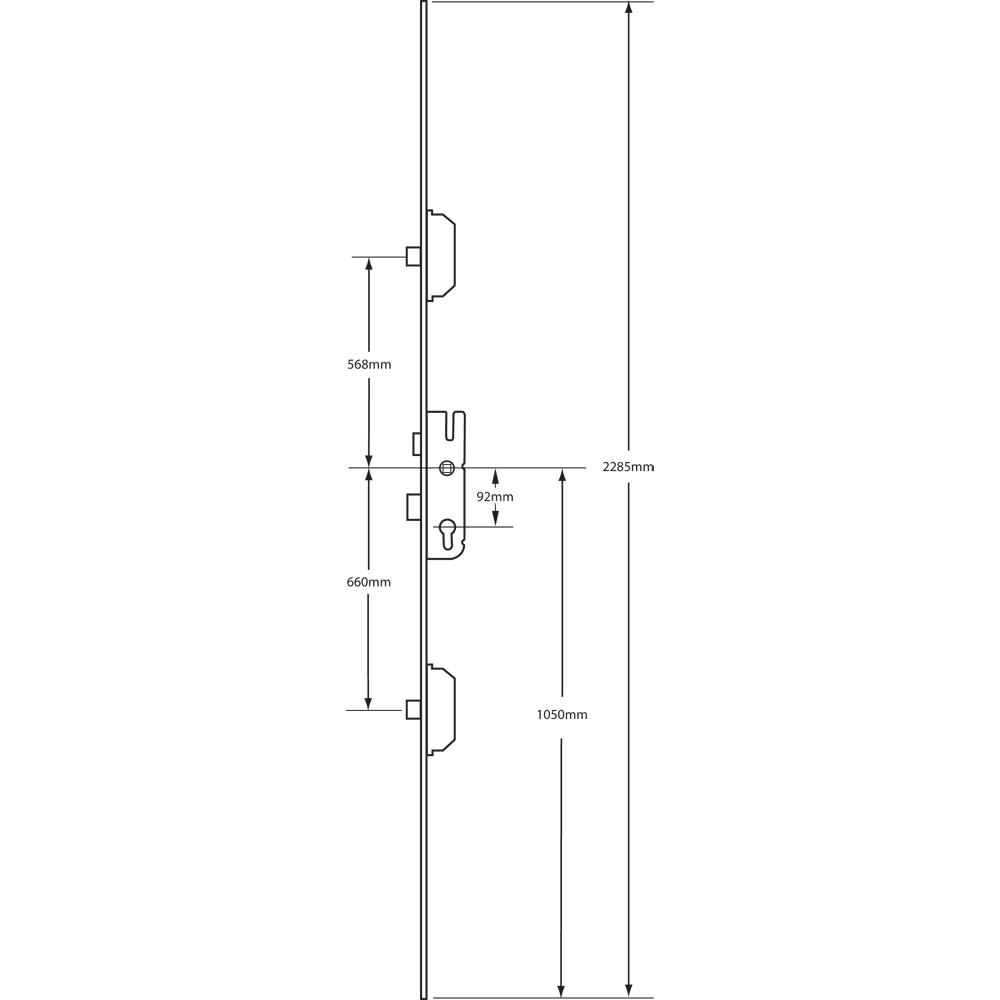 GU Fast Lock Lever Operated Latch & Deadbolt - 2 Dead Bolt
