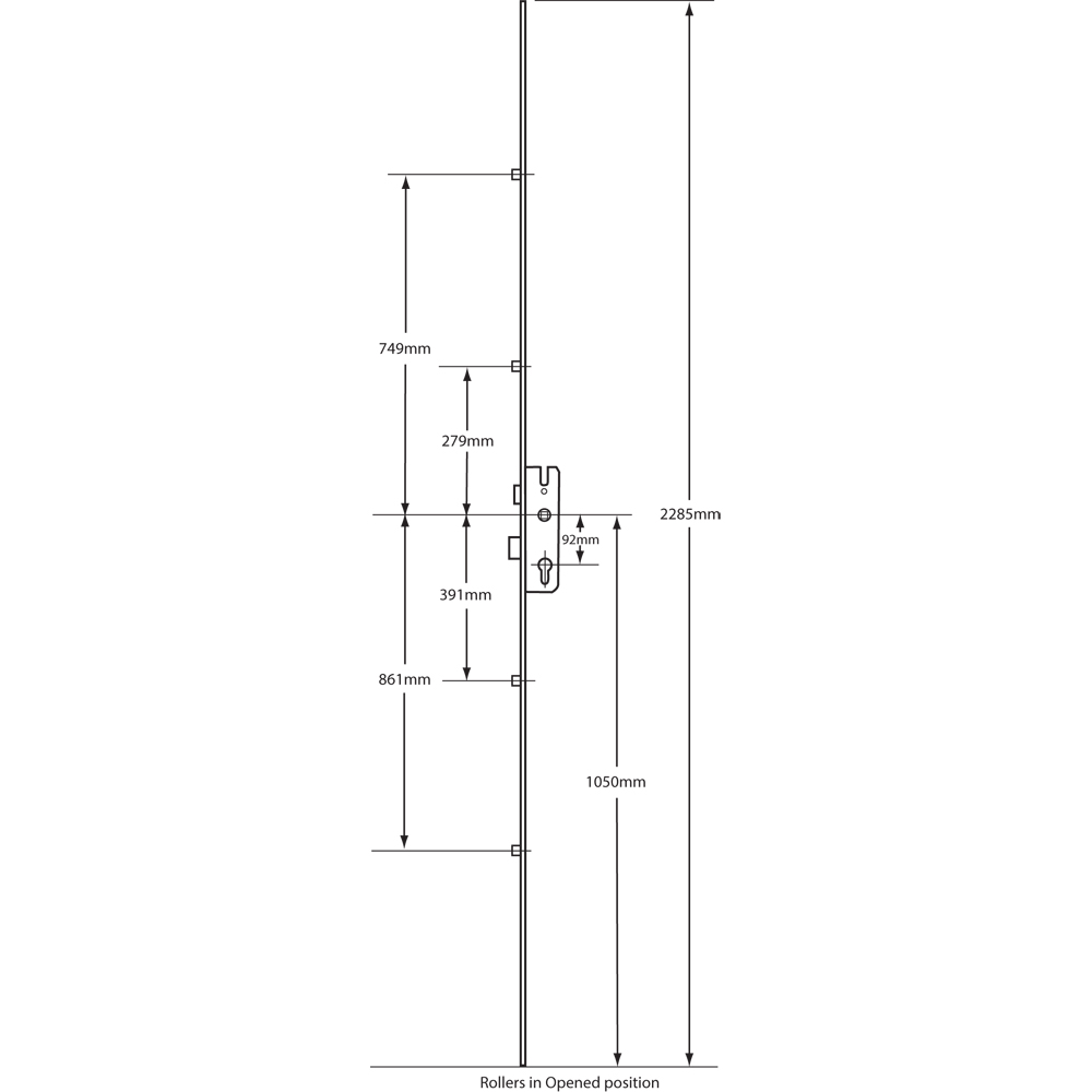 GU Lever Operated Latch & Deadbolt - 4 Roller