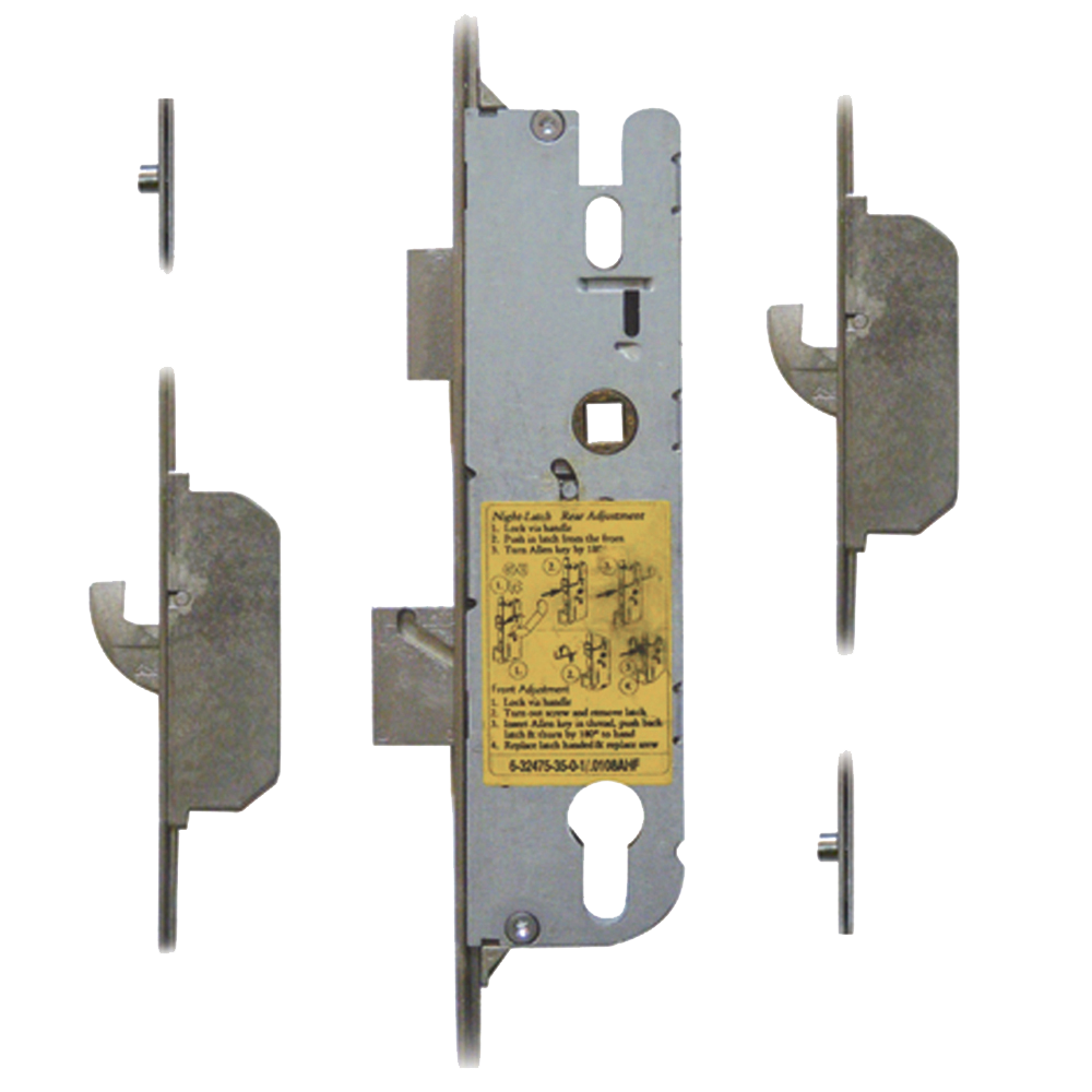 GU Lever Operated Latch & Deadbolt Split Spindle - 2 Hook 2 Outboard Roller