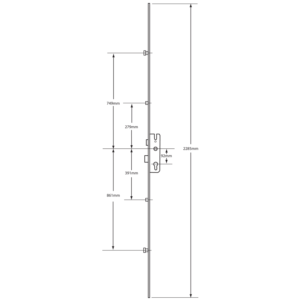 GU Secury Europa Lever Operated Latch & Deadbolt Split Spindle - 2 Roller & 2 Mushrooms