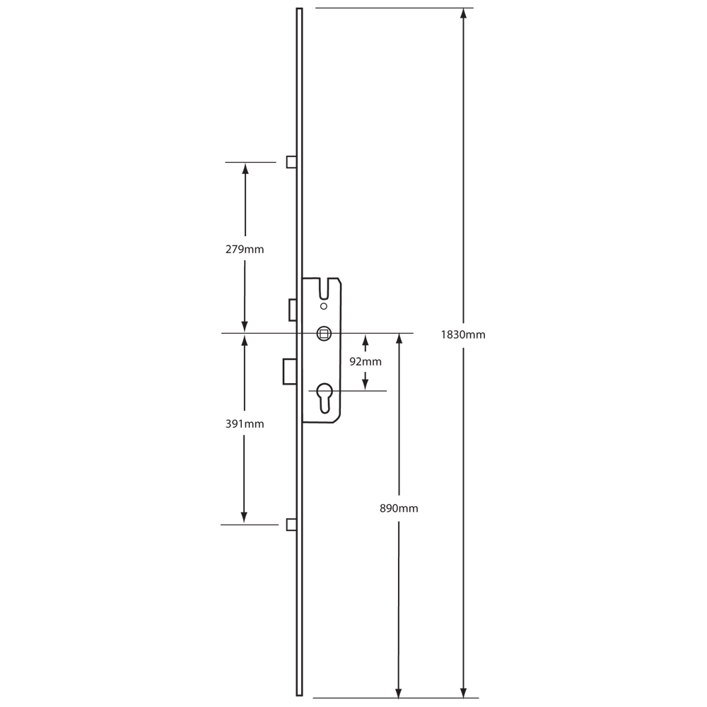 GU Secury Lever Operated Latch & Deadbolt Attachment For Shootbolts - 2 Roller