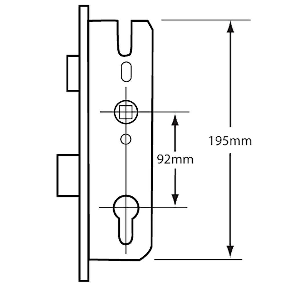 GU Lever Operated Latch & Deadbolt Gearbox with Split Spindle