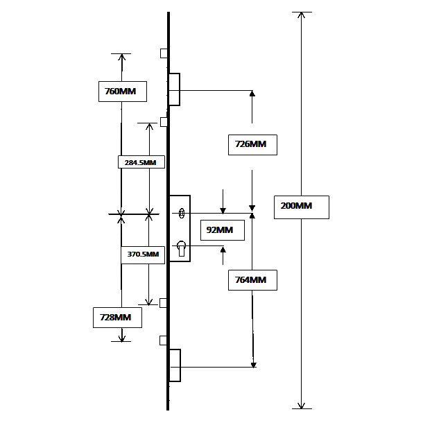 GU Vantage Single Spindle Latch & Deadbolt 2 Hook 4 Roller